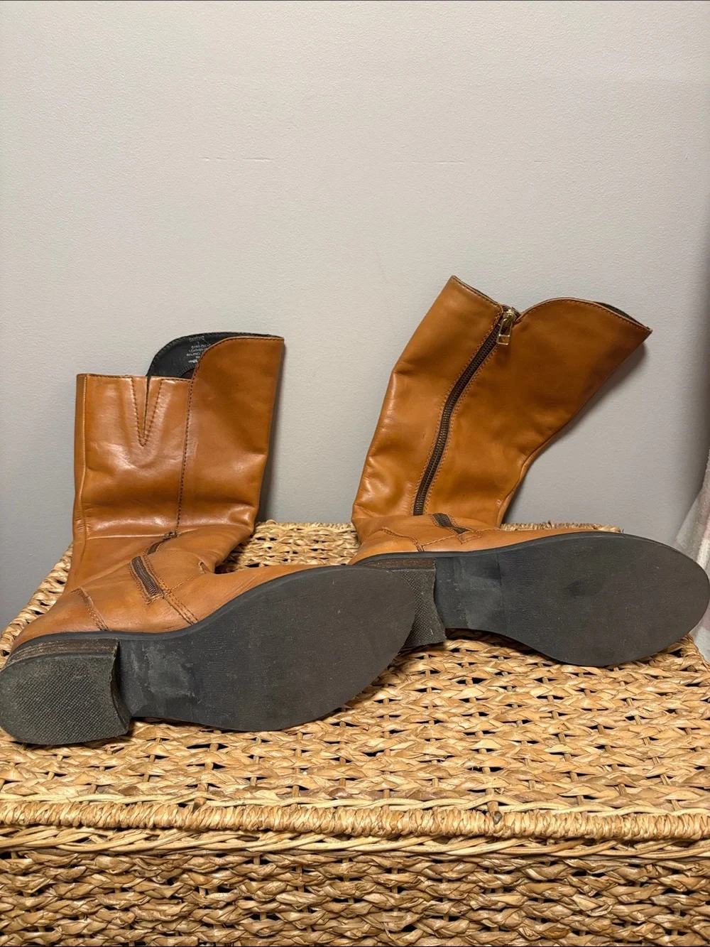Steve Madden Tall Over-the-Knee Leather Boots in Cognac
